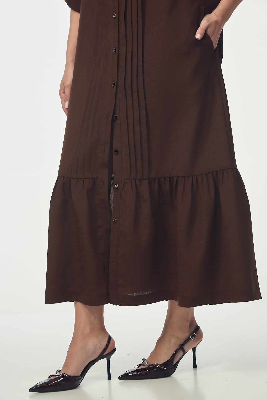 Платье YOUR SIZE 2274 шоколадно-коричневый - фото 2