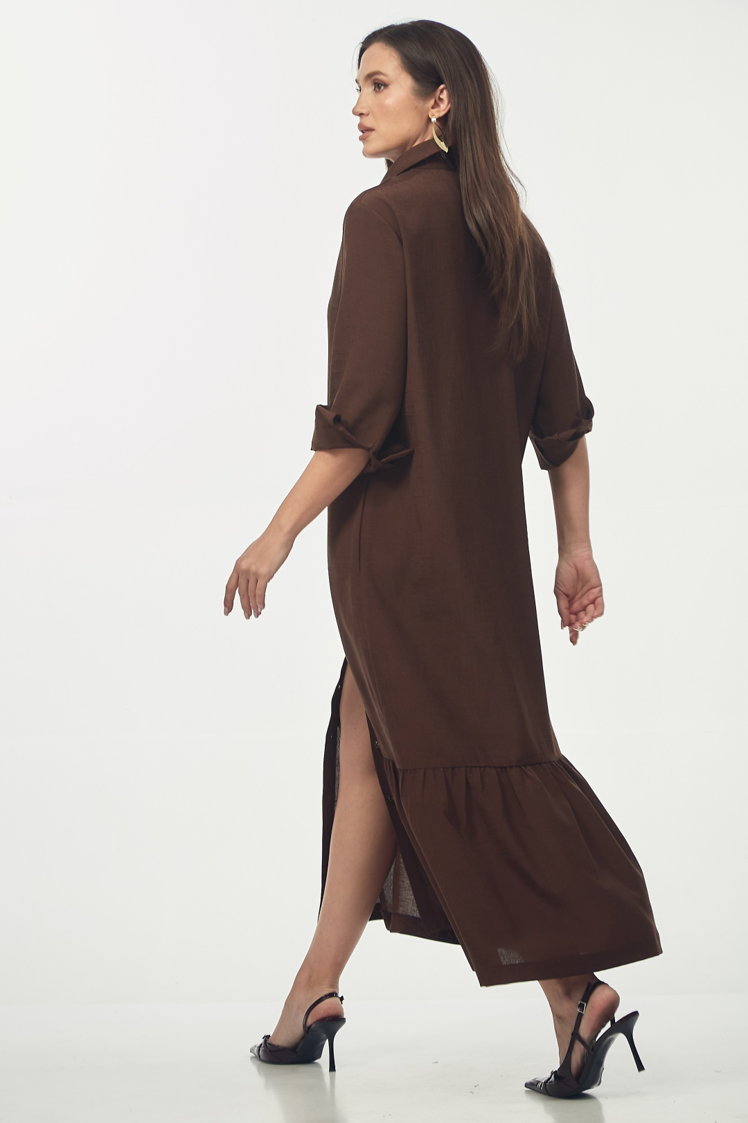 Платье YOUR SIZE 2274 шоколадно-коричневый - фото 3