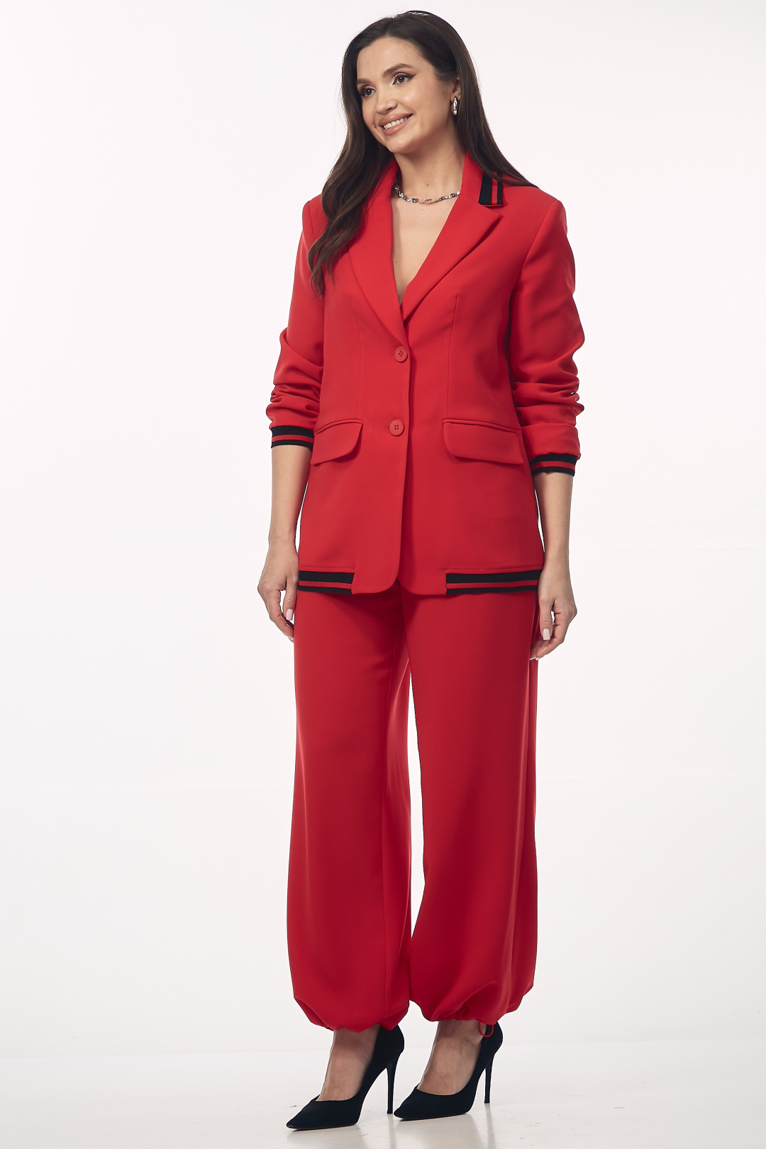 Костюм YOUR SIZE 2277 красный - фото 4