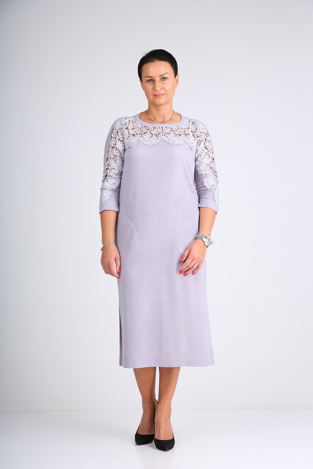 Платье ЗигзагСтиль 408 серый - фото 3