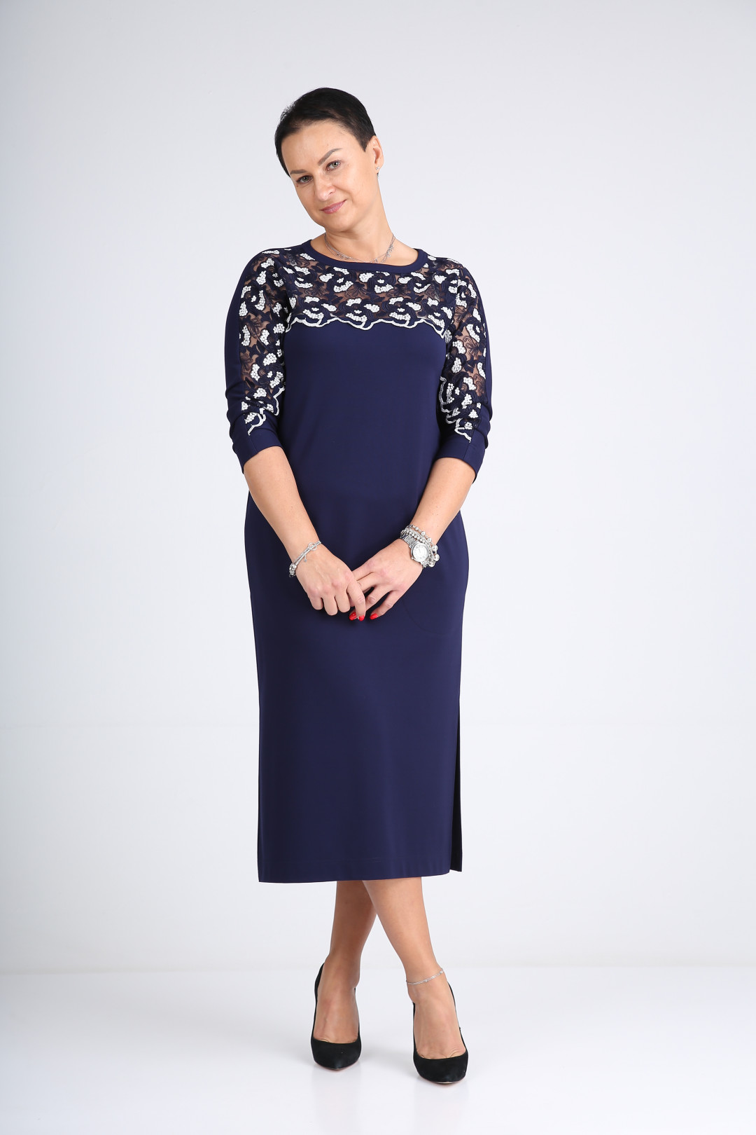 Платье ЗигзагСтиль 408 синий - фото 1