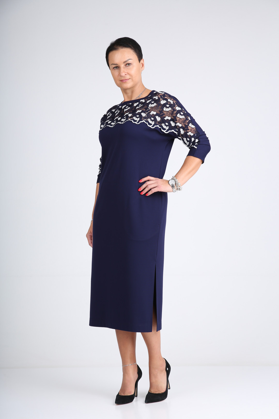 Платье ЗигзагСтиль 408 синий - фото 2