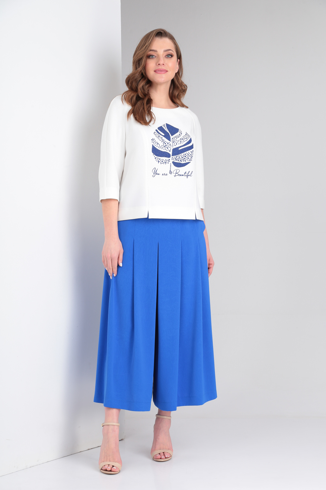 Костюм ЗигзагСтиль 425 молочный и василек - фото 5