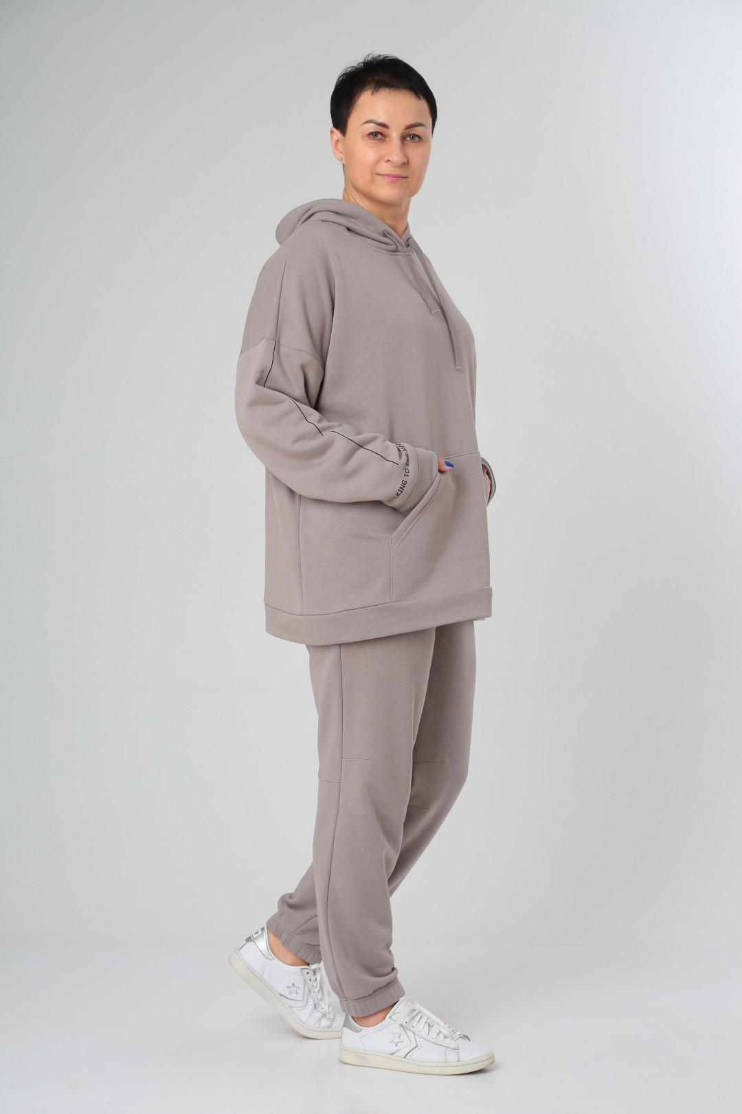 Костюм ЗигзагСтиль 466 бежево-серый - фото 2