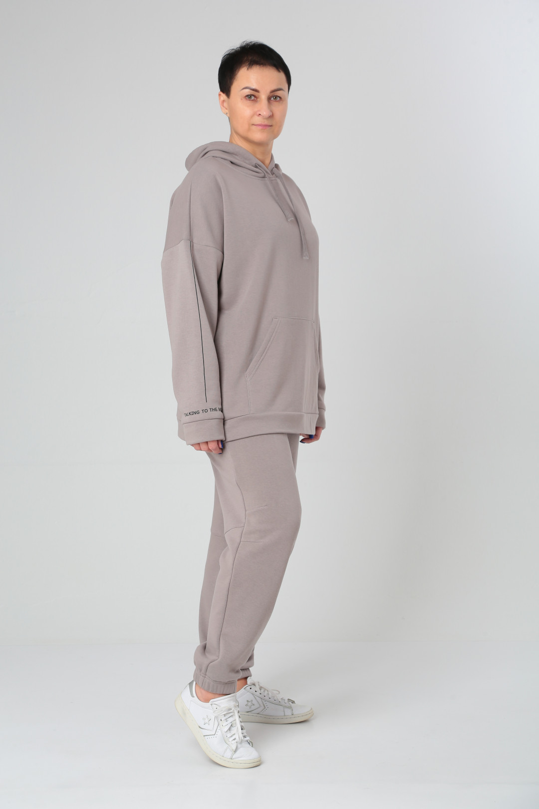 Костюм ЗигзагСтиль 466 бежево-серый - фото 4