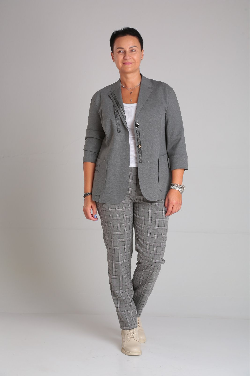 Костюм ЗигзагСтиль 498 серый - фото 1