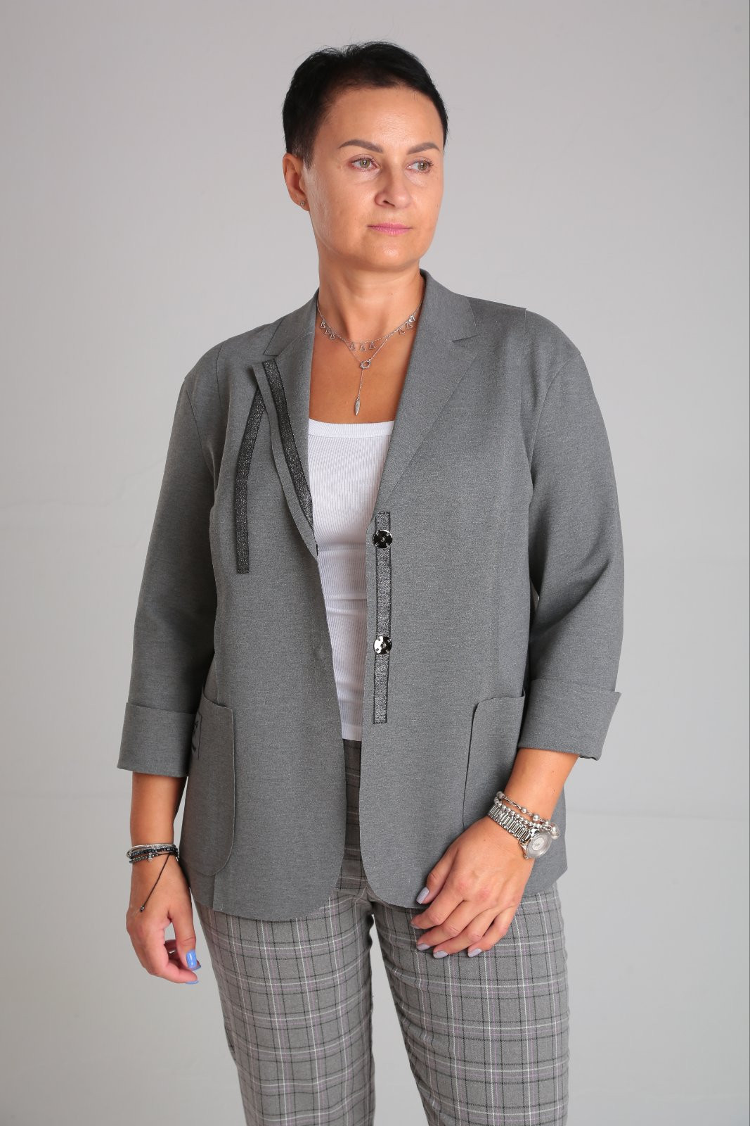 Костюм ЗигзагСтиль 498 серый - фото 3