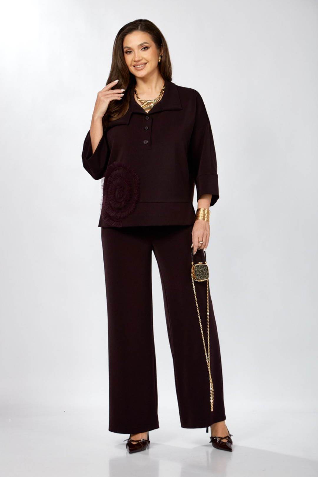 Костюм ЗигзагСтиль 559-2 темная ежевика - фото 3