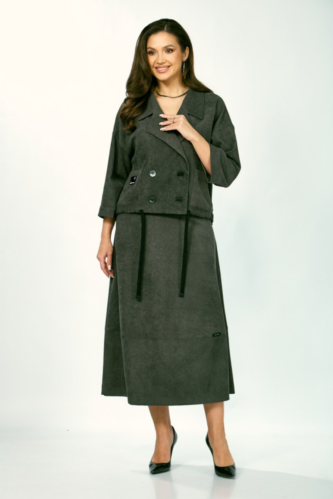 Костюм ЗигзагСтиль 608-темный мох - фото 2