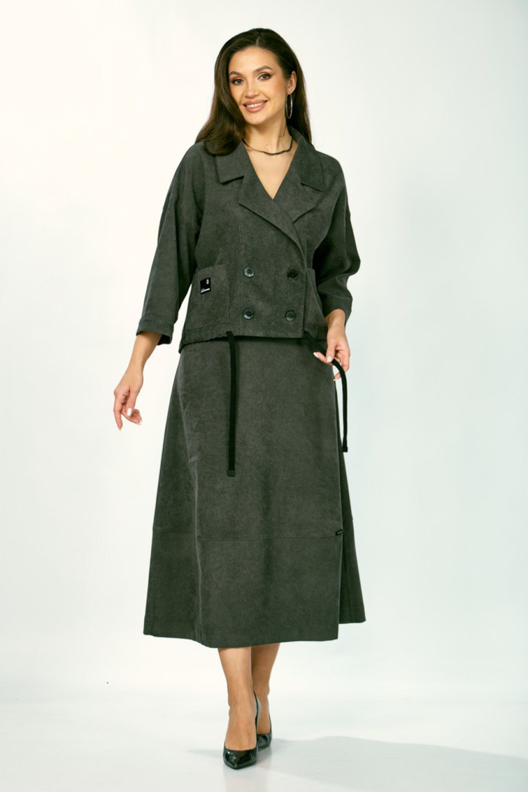 Костюм ЗигзагСтиль 608-темный мох - фото 4