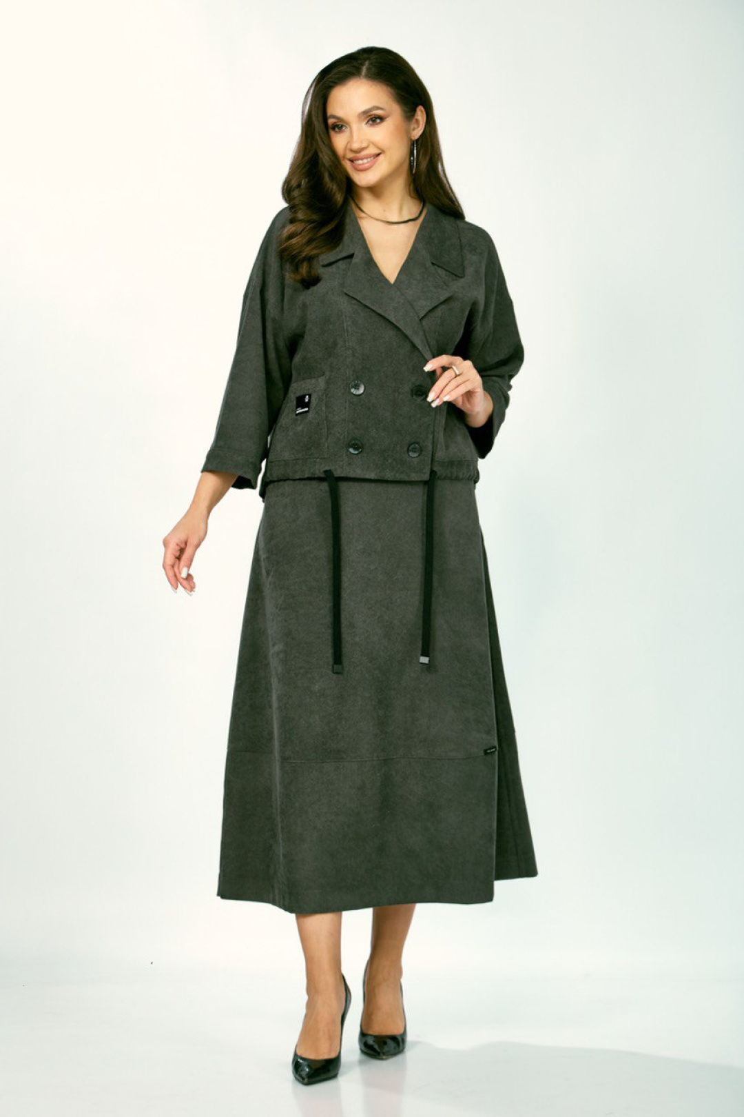 Костюм ЗигзагСтиль 608-темный мох - фото 5