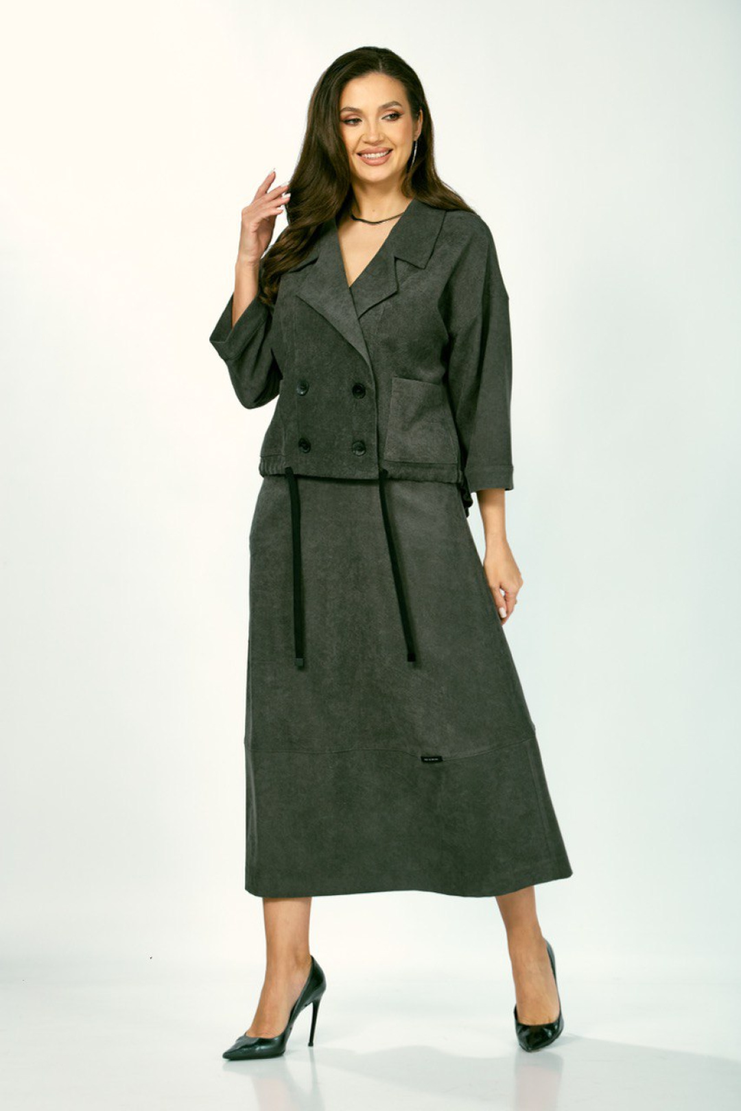 Костюм ЗигзагСтиль 608-темный мох - фото 6