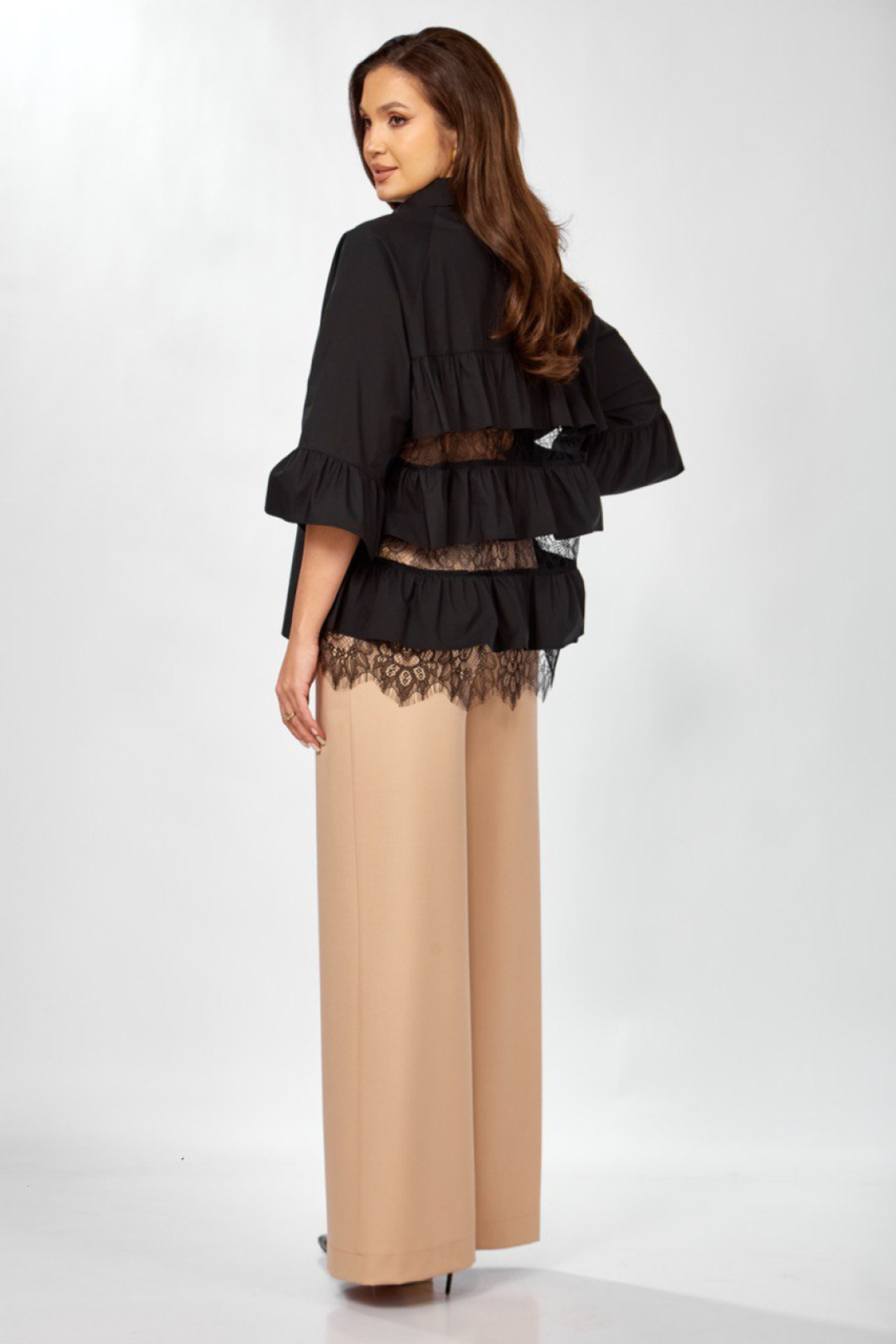 Костюм ЗигзагСтиль 625 черный + бежевый - фото 3