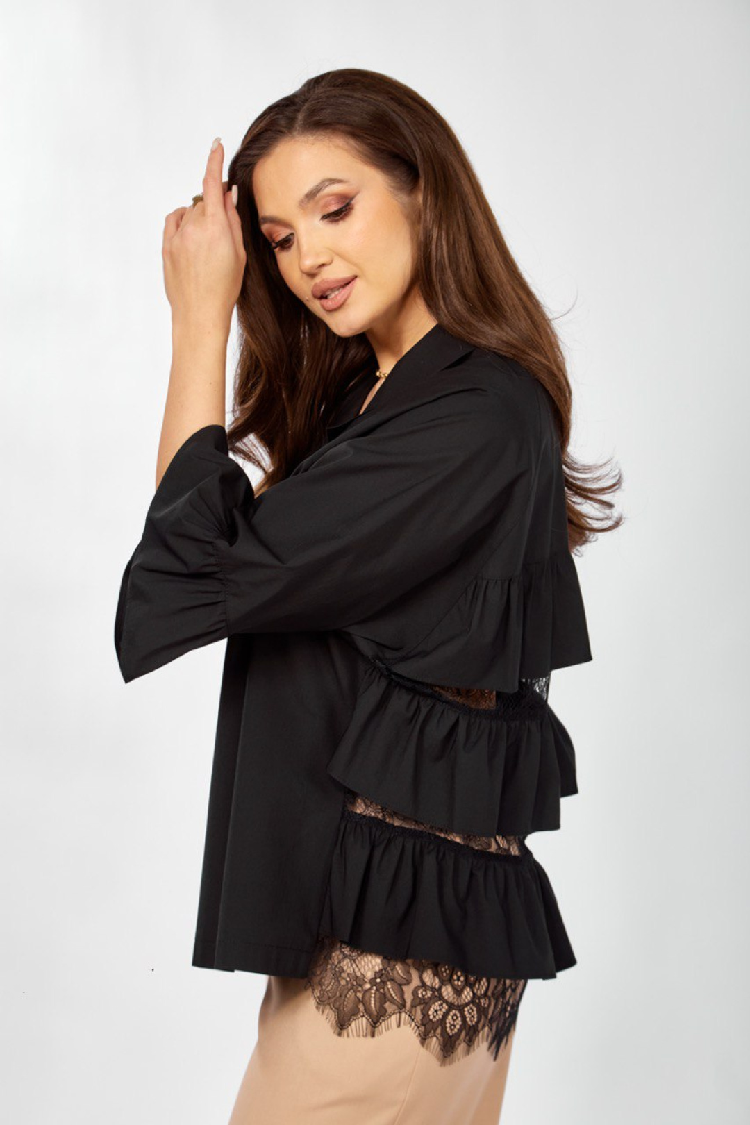 Костюм ЗигзагСтиль 625 черный + бежевый - фото 4