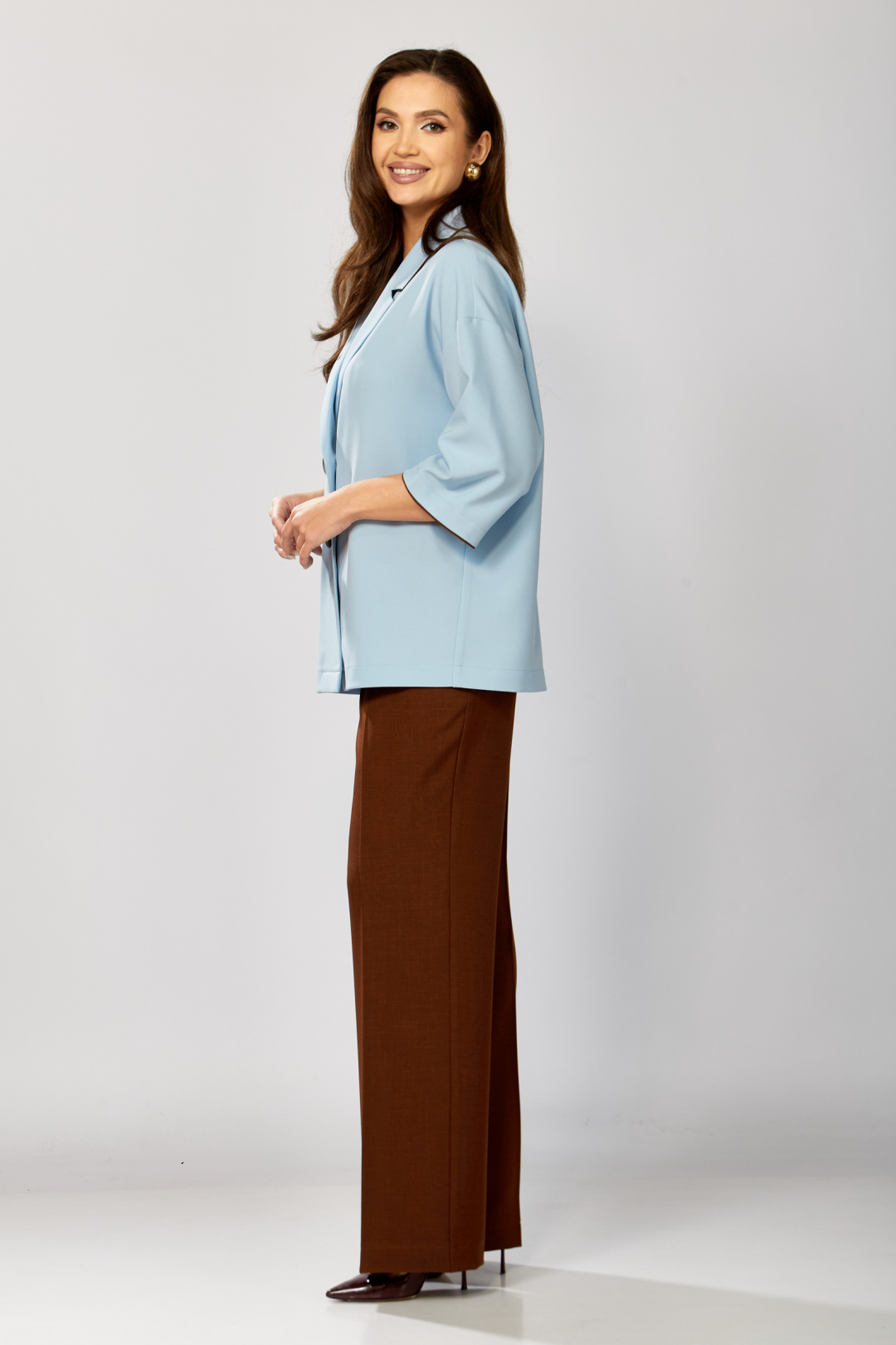 Костюм ЗигзагСтиль 630 голубой + коричневый - фото 3