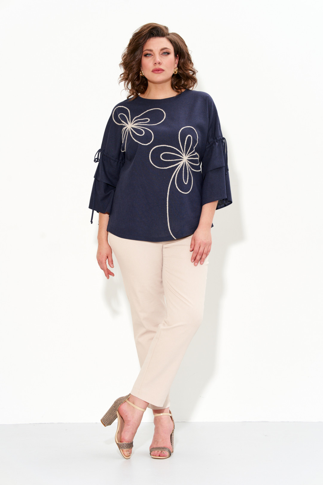 Костюм Ива 1003 сине-бежевый - фото 2