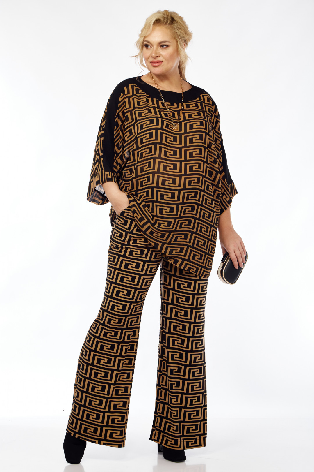 Костюм Мишель Шик 1359 черный, рыжий - фото 1