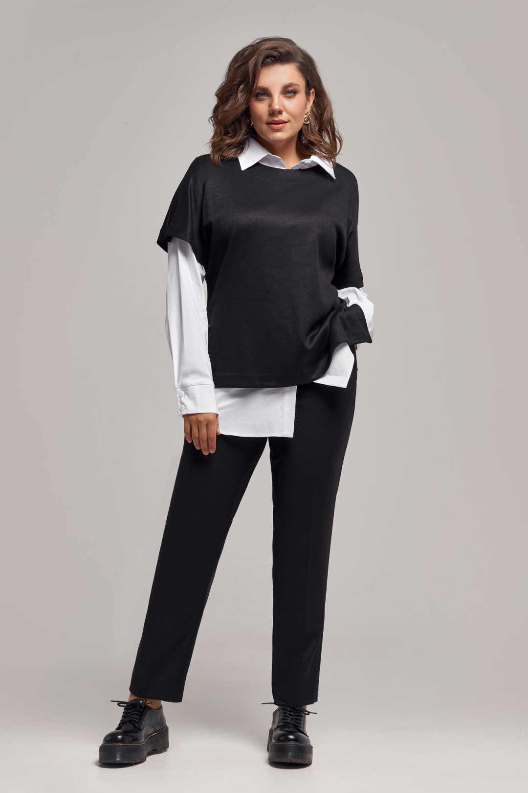 Костюм Ива 1362 черный-белый - фото 1