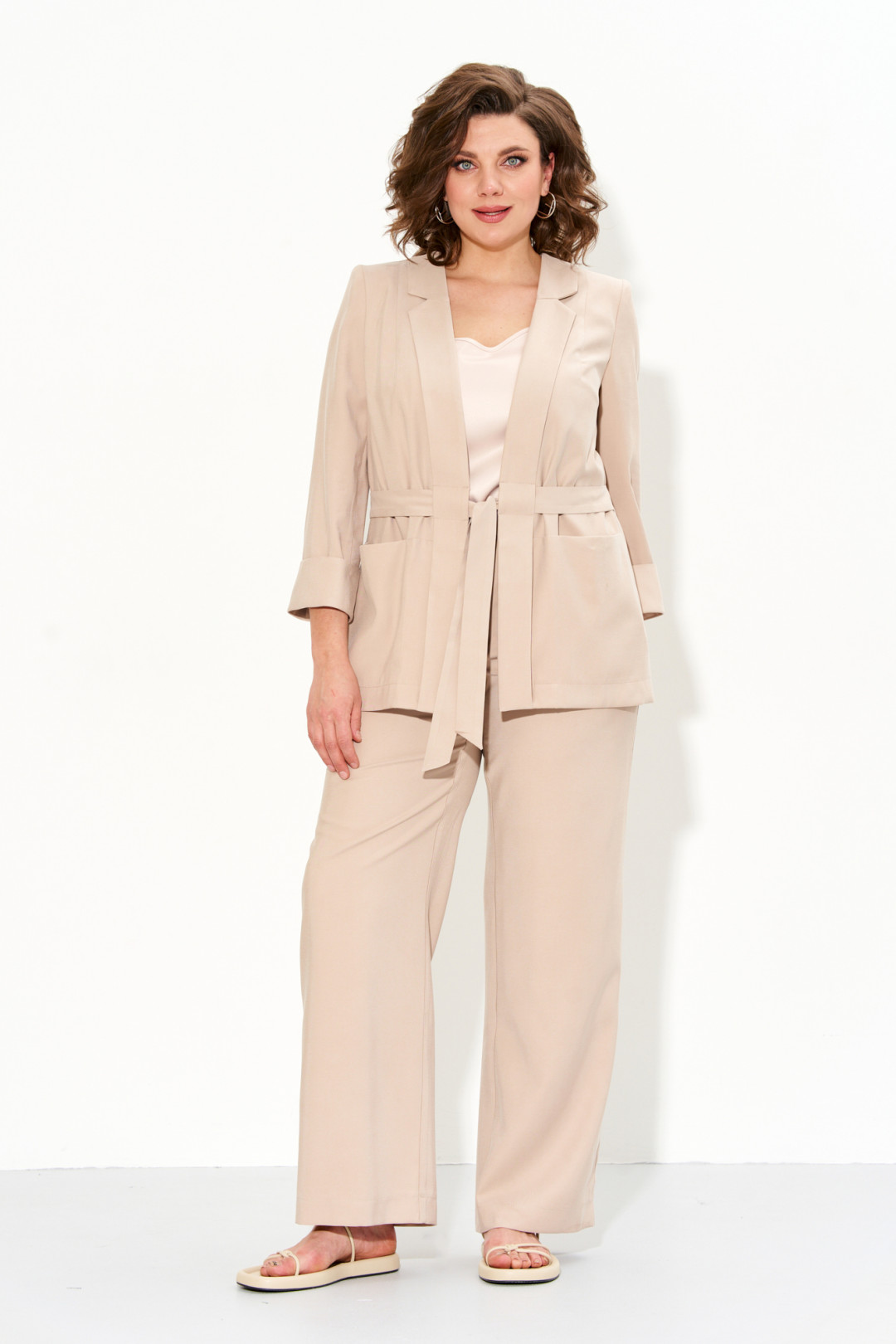 Костюм Ива 1458 бежевый - фото 1