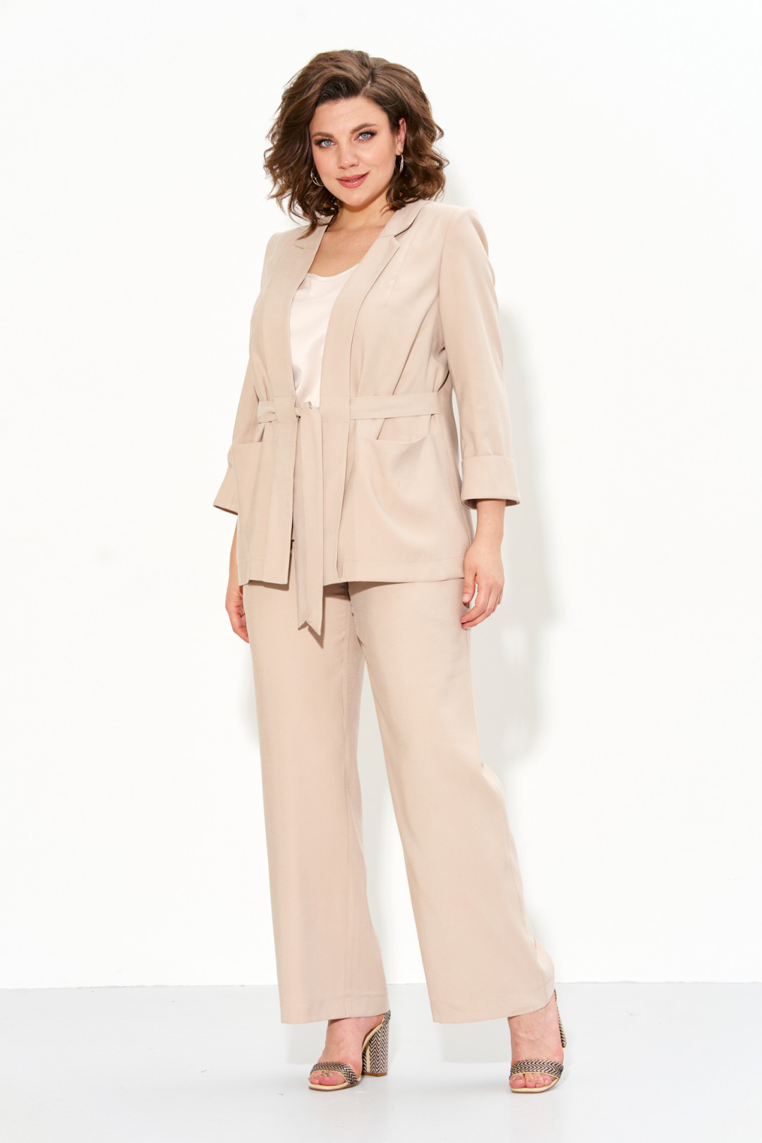 Костюм Ива 1458 бежевый - фото 2