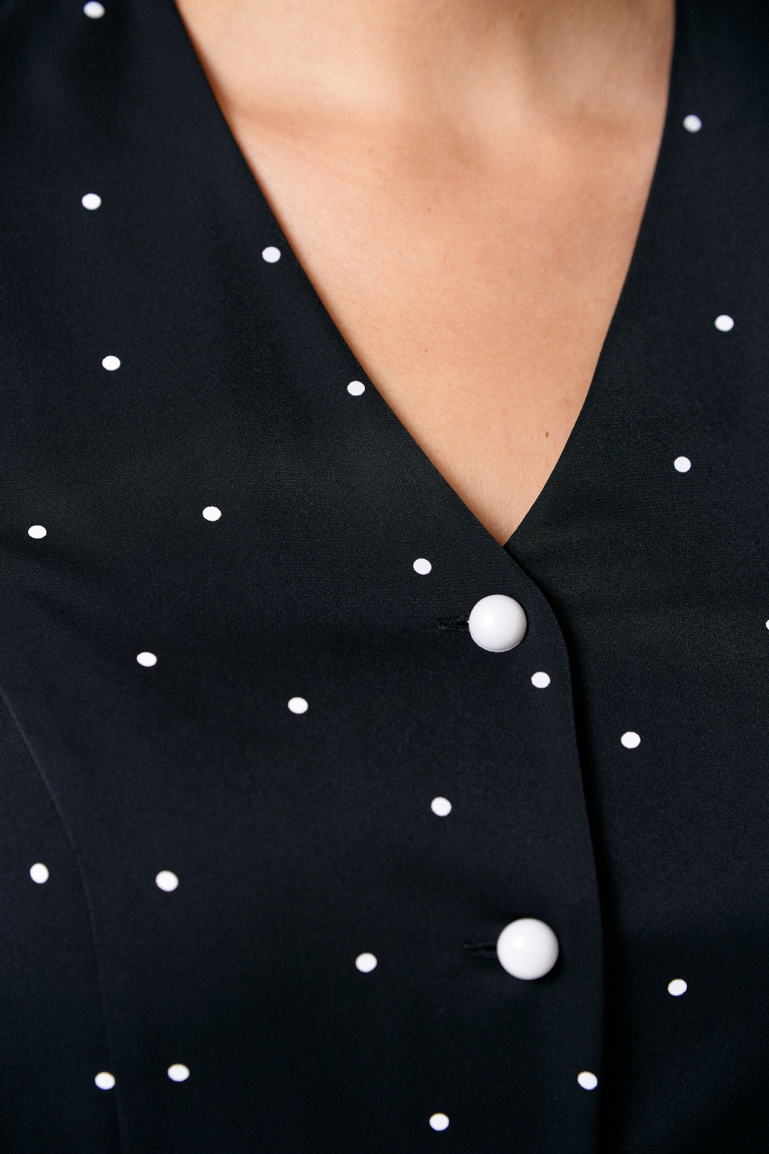 Платье Ива 1477 черный в горошек - фото 3