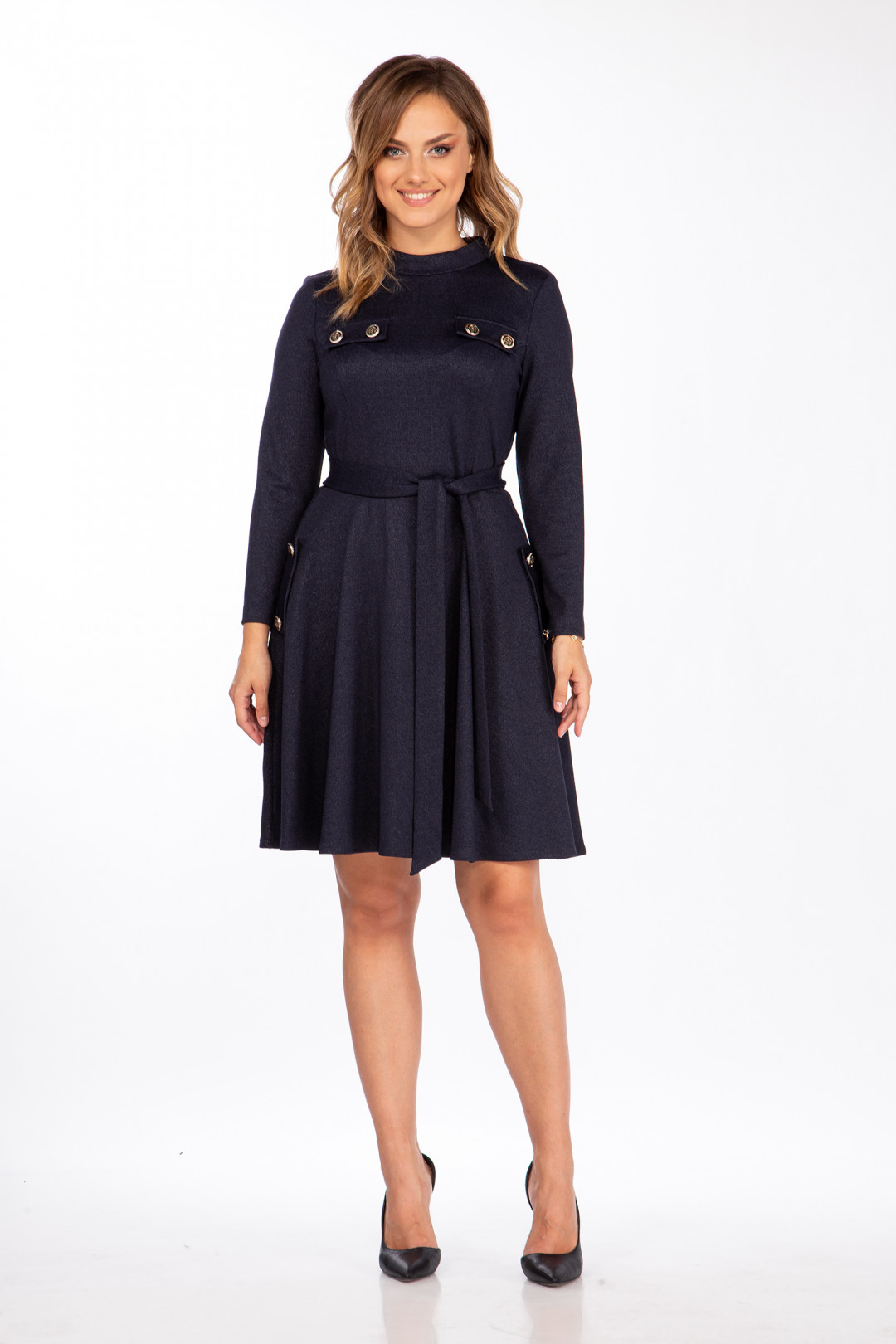 Платье LadyStyleClassic 1748 синие тона - фото 1