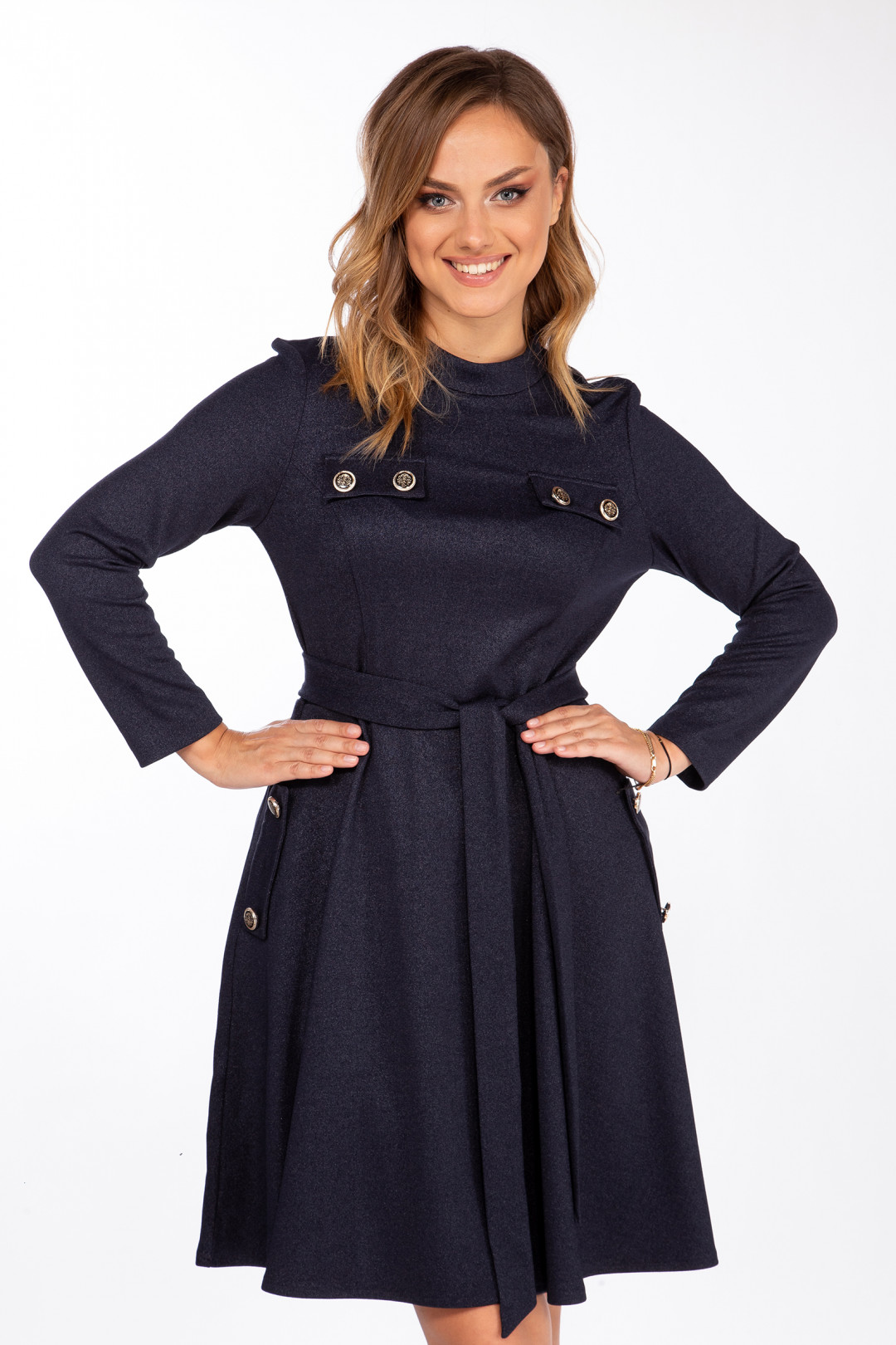 Платье LadyStyleClassic 1748 синие тона - фото 2