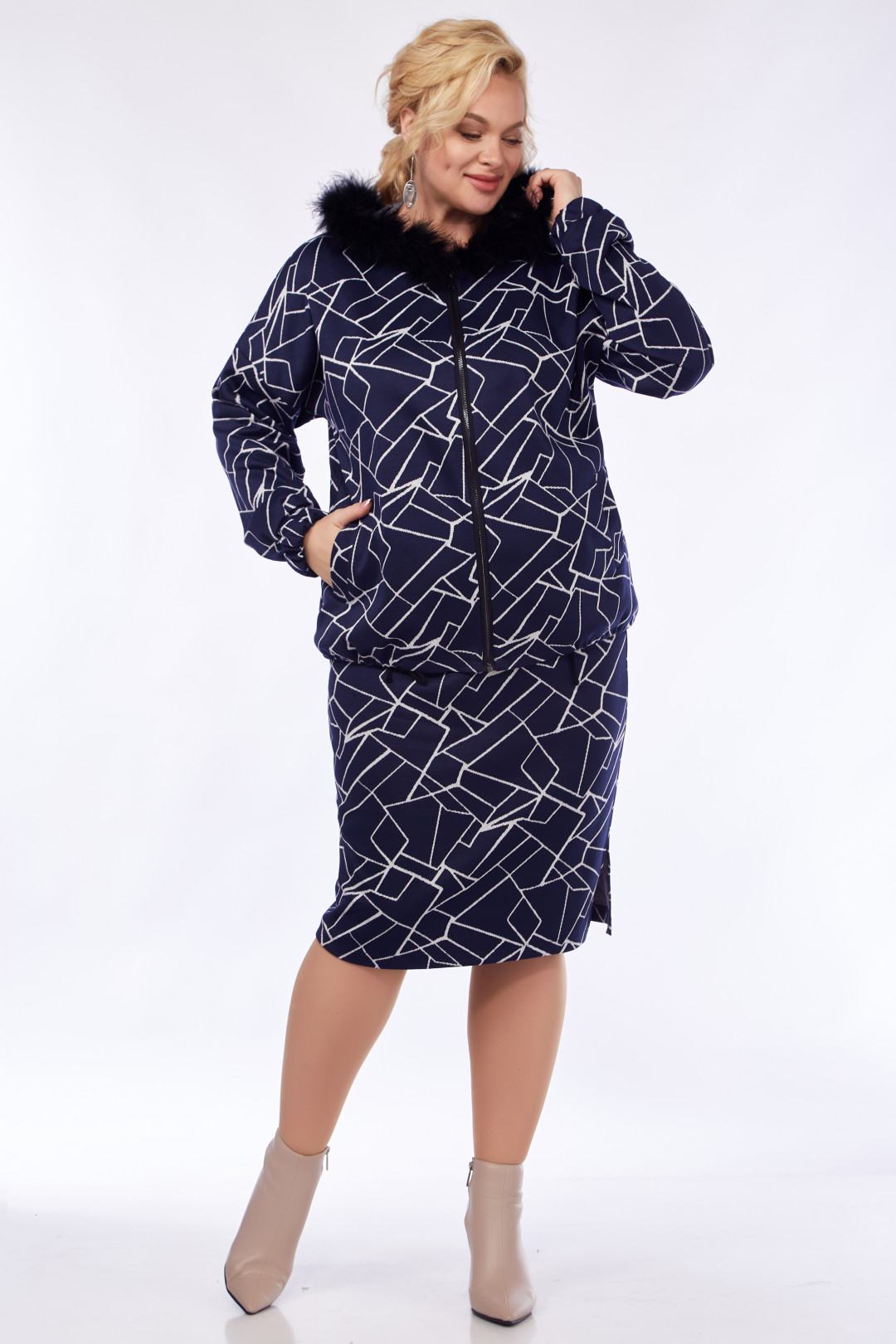 Джемпер Belinga 5158 синий мрамор - фото 1