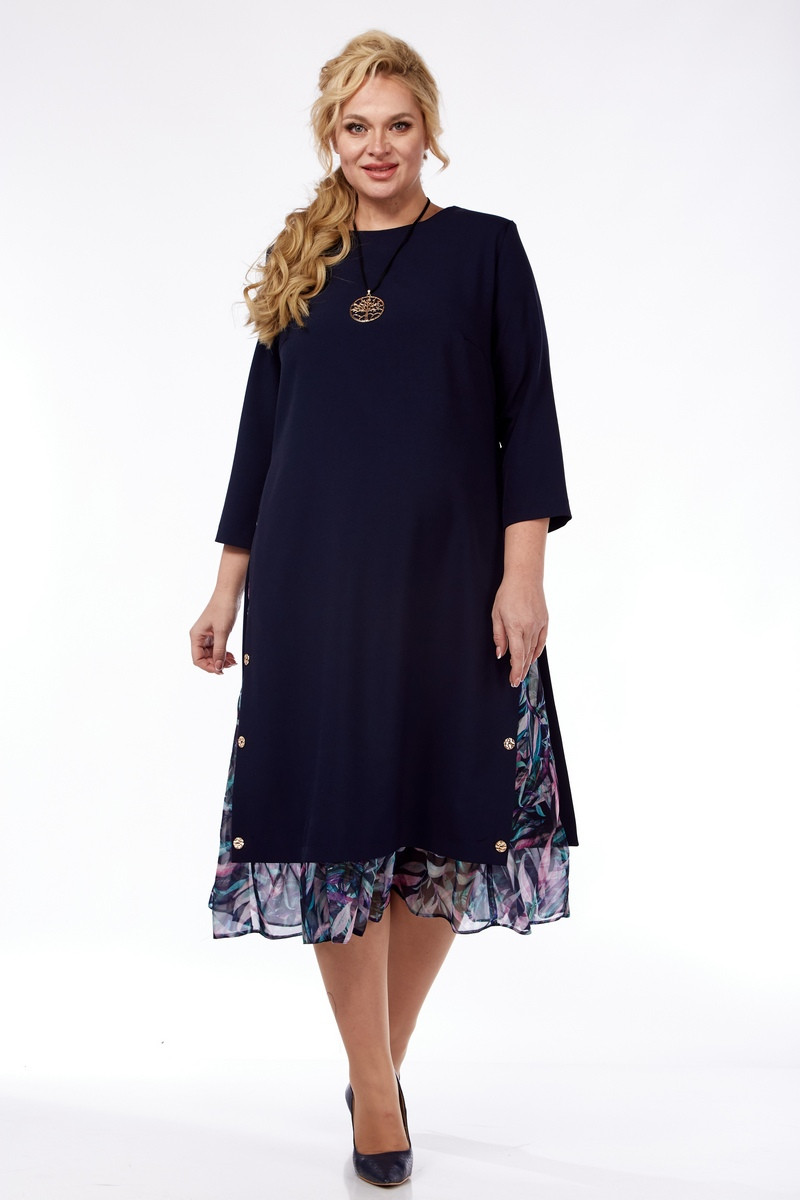 Платье Милора Стиль 758 темно-синее - фото 1
