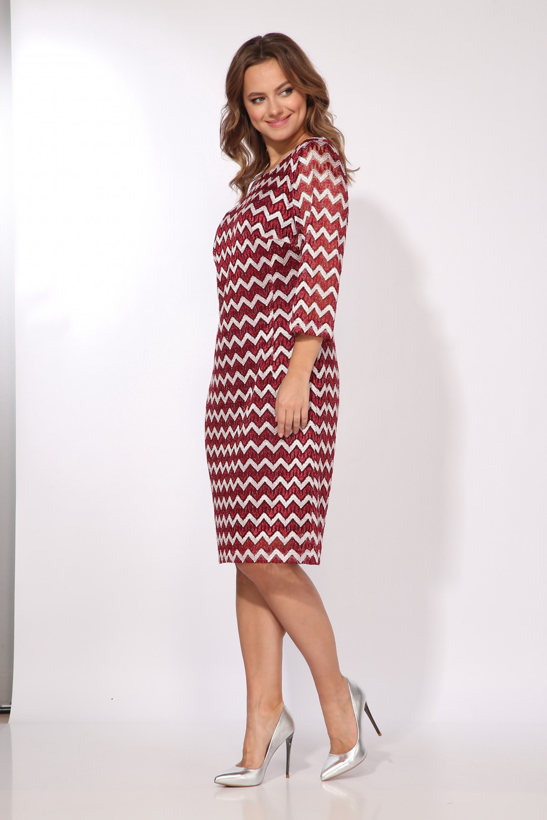 Платье ТАиЕР 819 бордовый зигзаг - фото 5