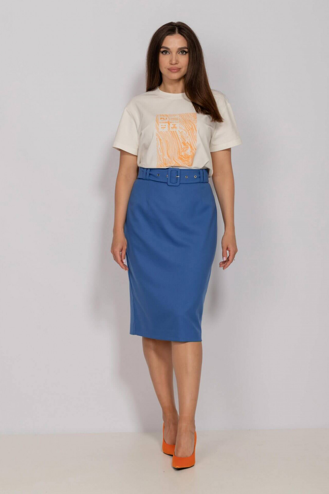 Юбка MisLana С827 синий - фото 1