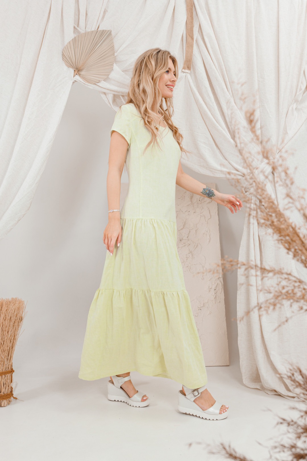 Платье Amori 9671 желтый лимон - фото 6