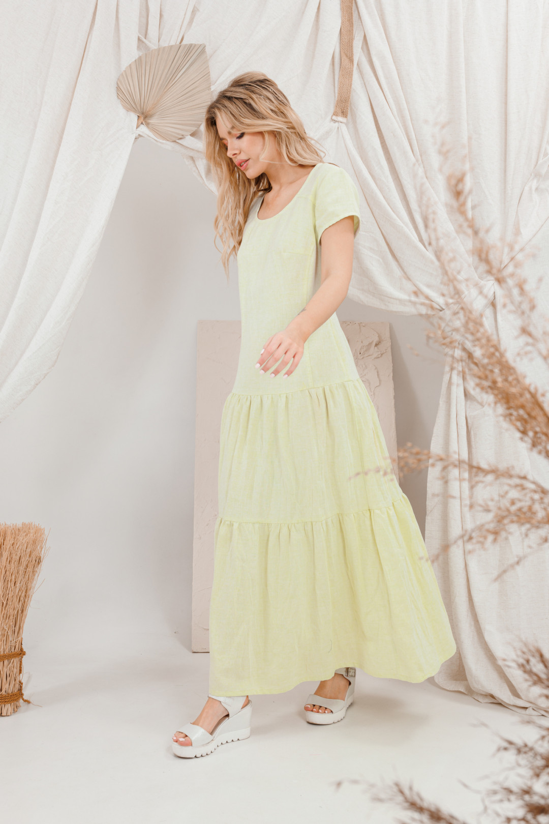 Платье Amori 9671 желтый лимон - фото 5