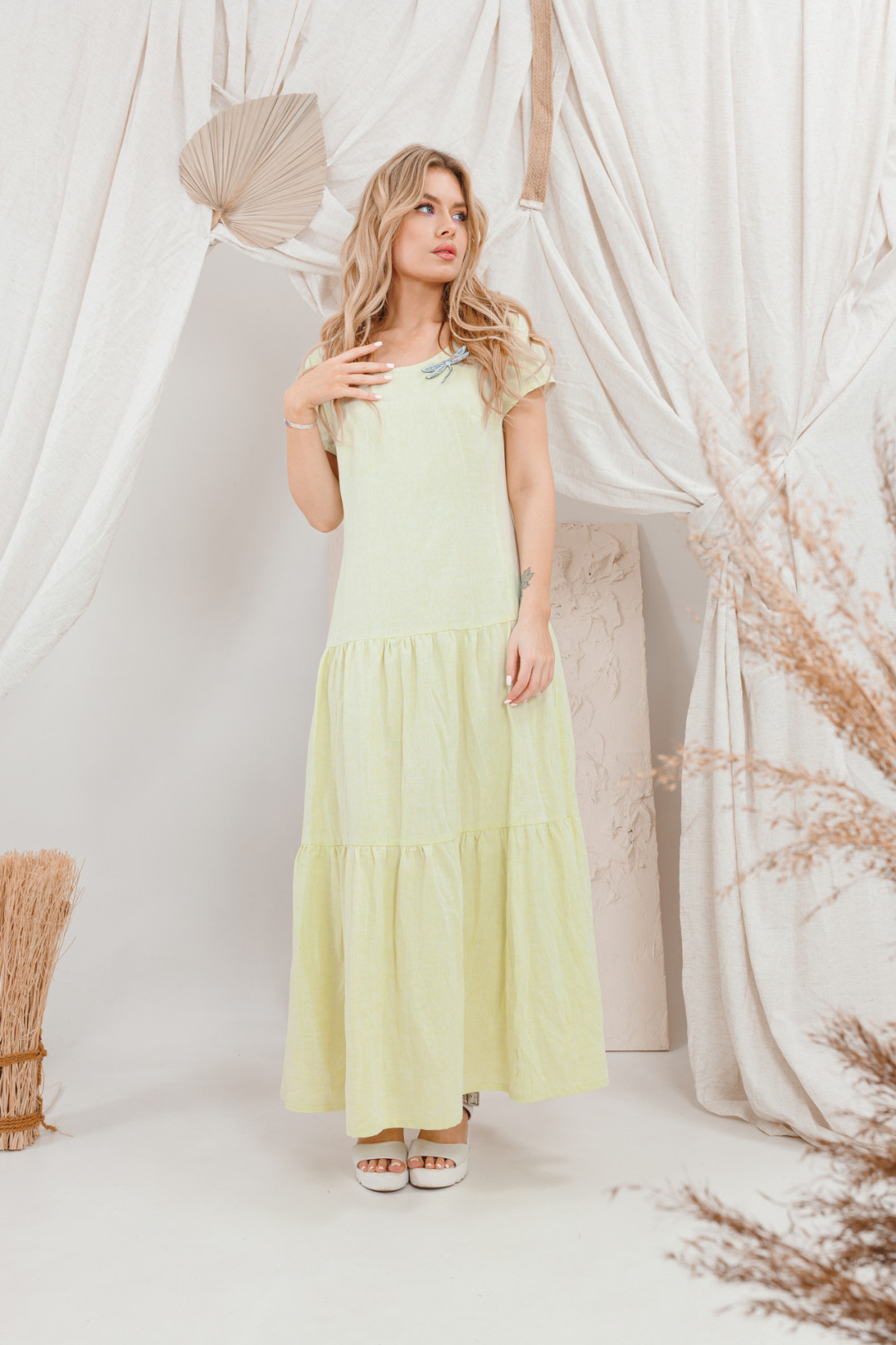 Платье Amori 9671 желтый лимон - фото 4