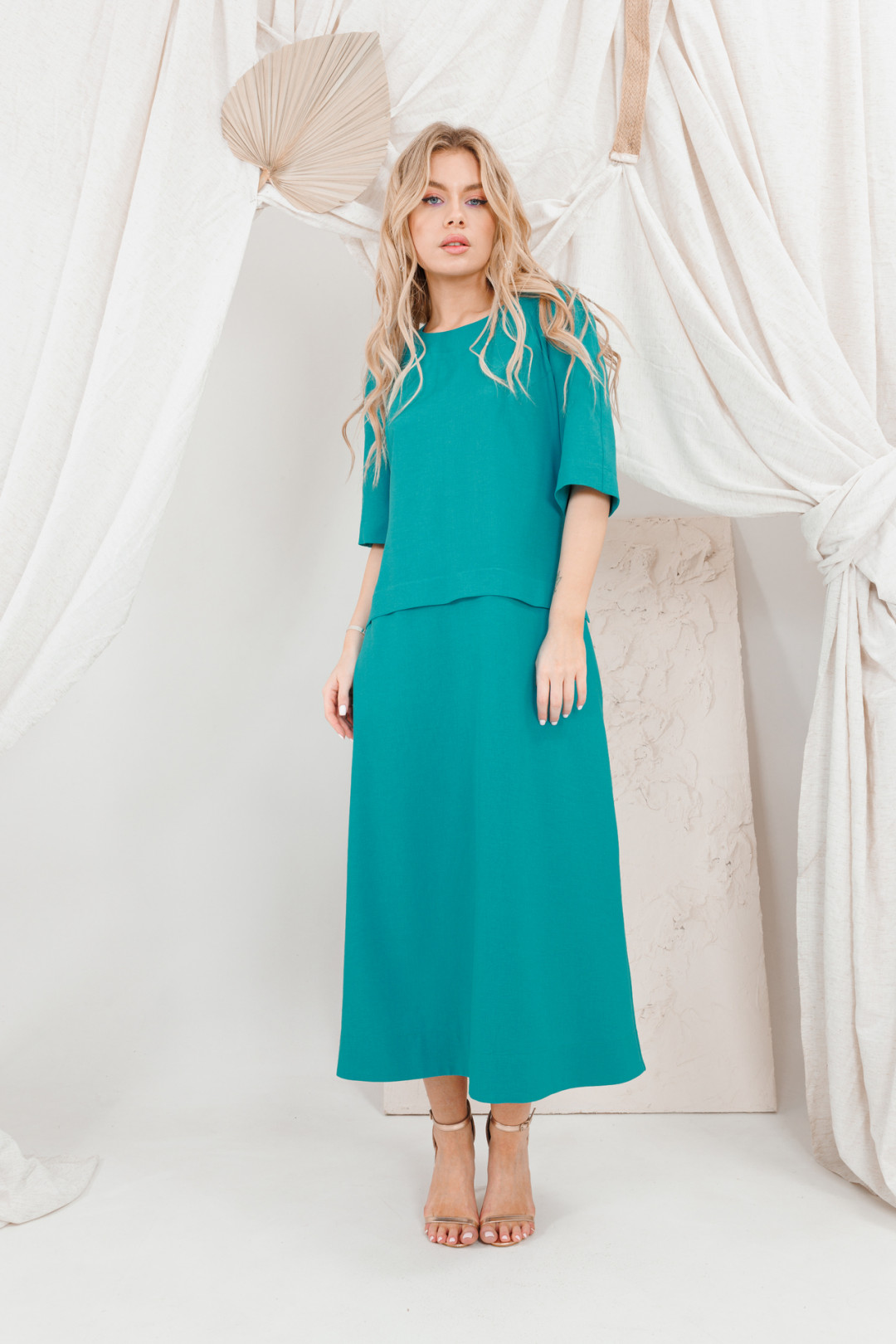 Платье Amori 9682 бирюза - фото 1