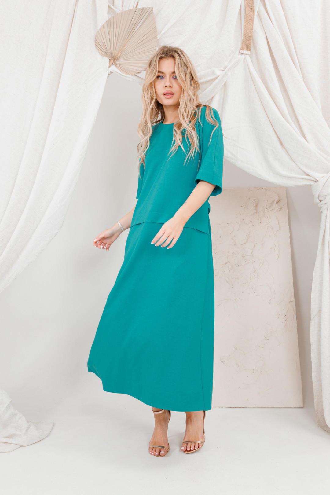 Платье Amori 9682 бирюза - фото 3