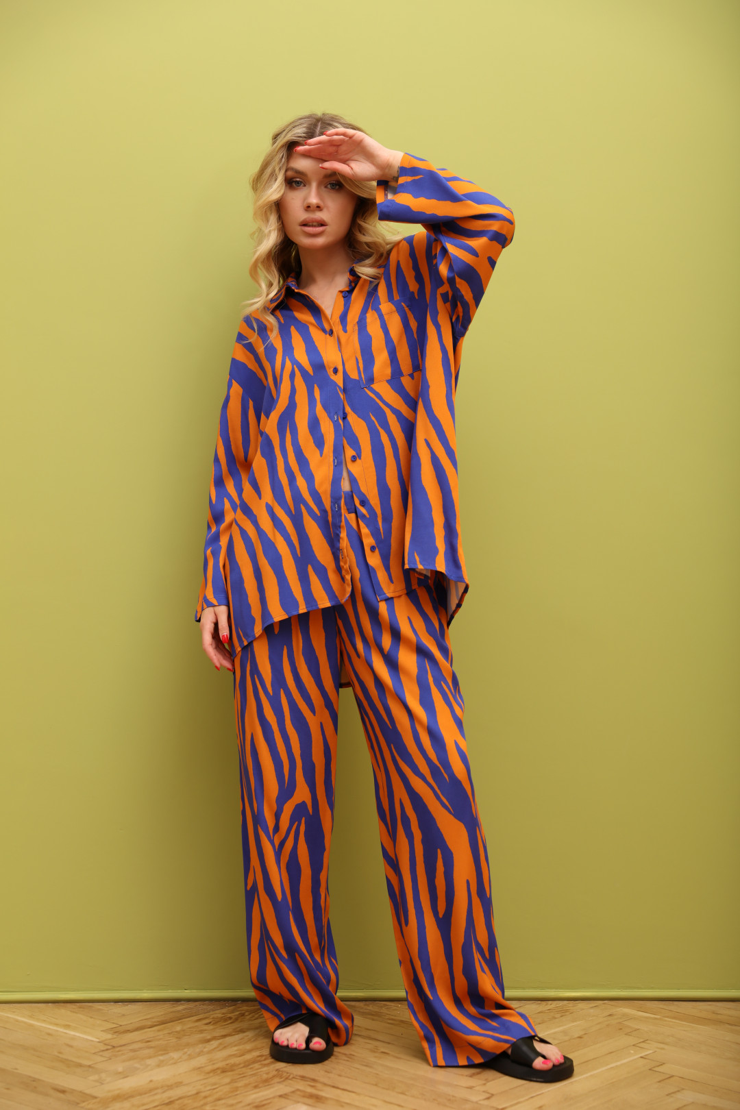 Костюм Лаборатория Моды КН 4080 Оранжевый, синий - фото 6