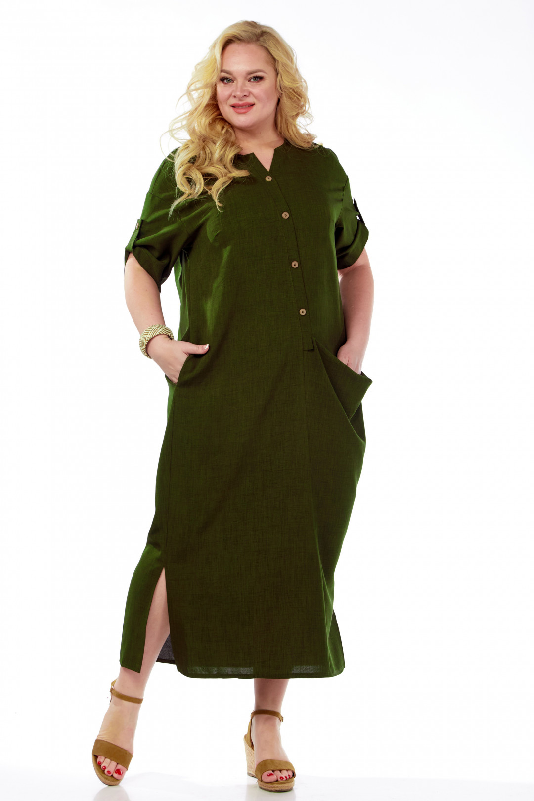 Платье Мишель Шик 2094/3 хаки - фото 5