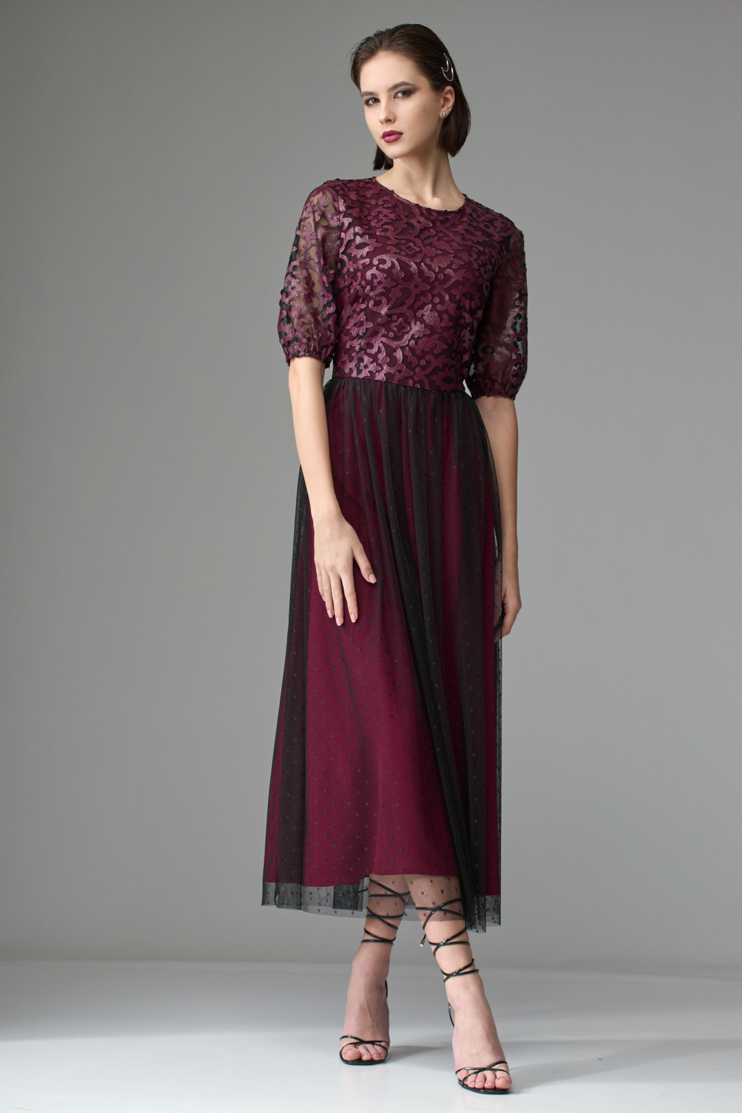 Платье ОрхидеяЛюкс 1231-2 бордо - фото 2