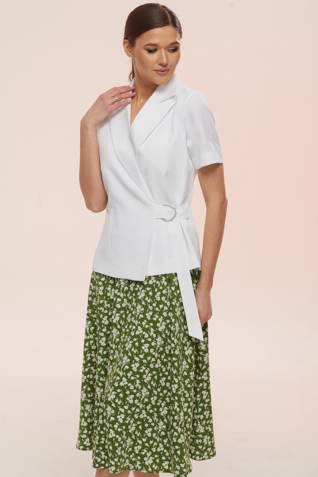 Костюм Lars Style 762 Белый, бело-зеленый принт - фото 2