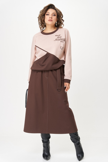 Костюм AiraStyle 24129/1 пудра+коричневый