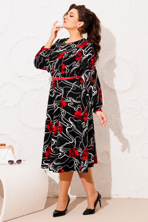 Платье Romanovich Style 1-2580 черный в цветы