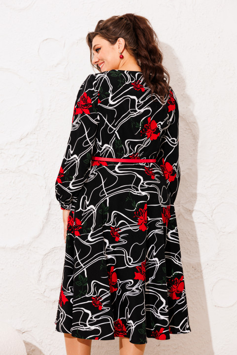 Платье Romanovich Style 1-2580 черный в цветы