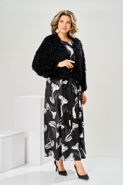 Костюм Romanovich Style 3-2997 чёрный цветы